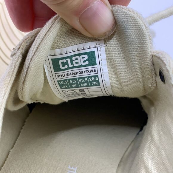 Clae Ellington tan colored outter canvas body lace up style men’s size 10.5 - Picture 9 of 10